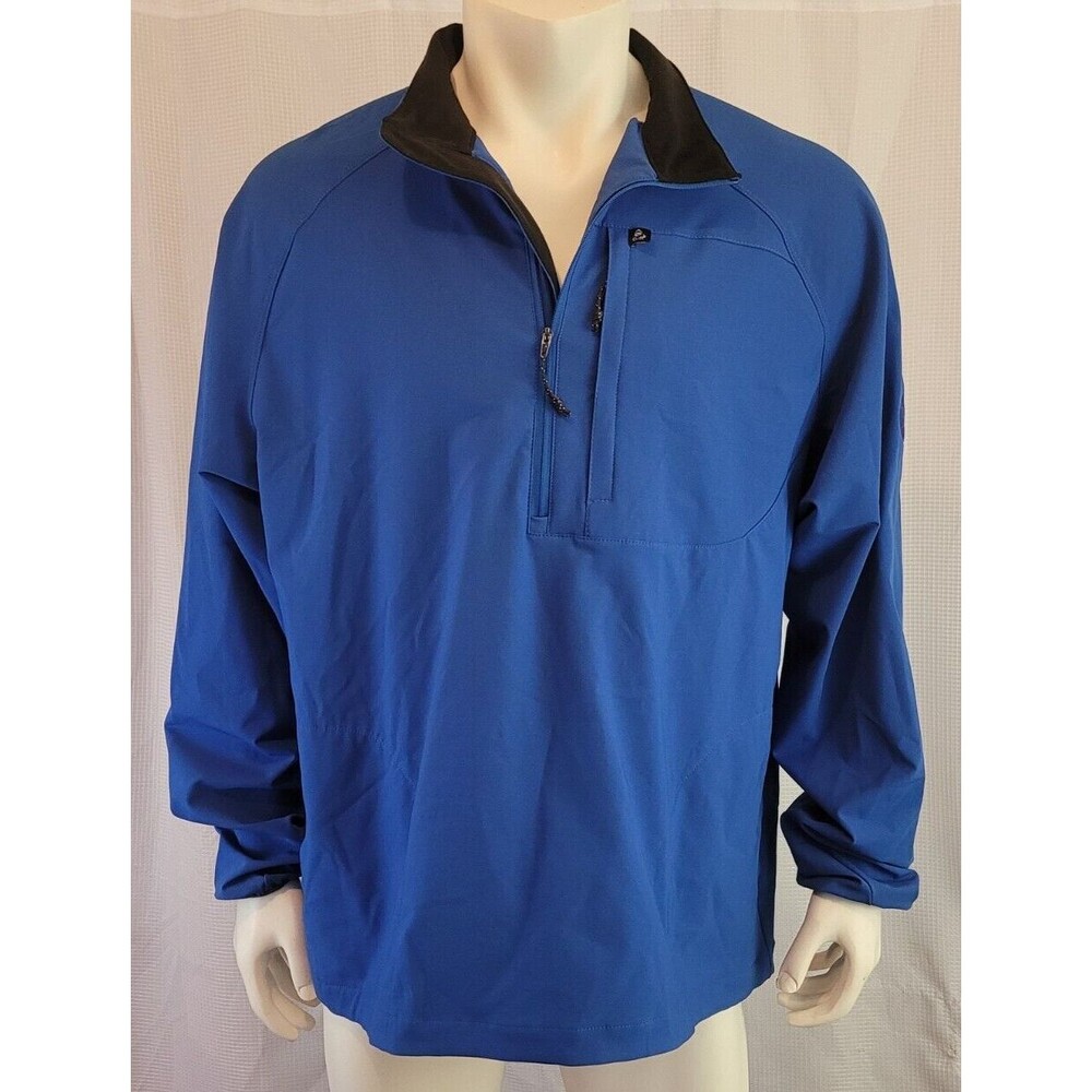 E. Magrath Mens L 1/4 Zip Pullover Marine Blue Golf Outback Steakhouse Pro Am